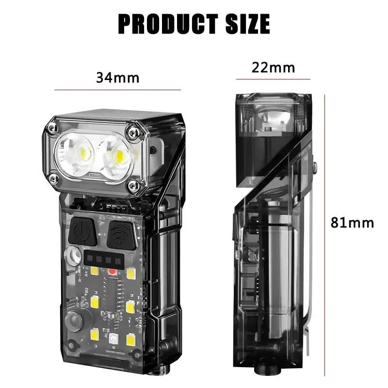 Multi-function Portable Mini Keychain Light Led High Bright Flashlight Dual Light Source Outdoor Camping Fishing Tool Head Lamp Oasis Select
