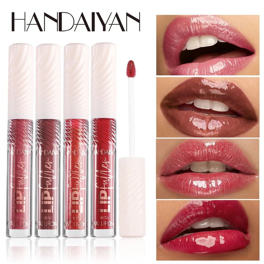 HANDAIYAN 8 Color Mirror Lip Gloss with Hyaluronic Acid Hydrating Moisturizing Pearl Infused Glossy Lipstick for Plump Lips Oasis Select