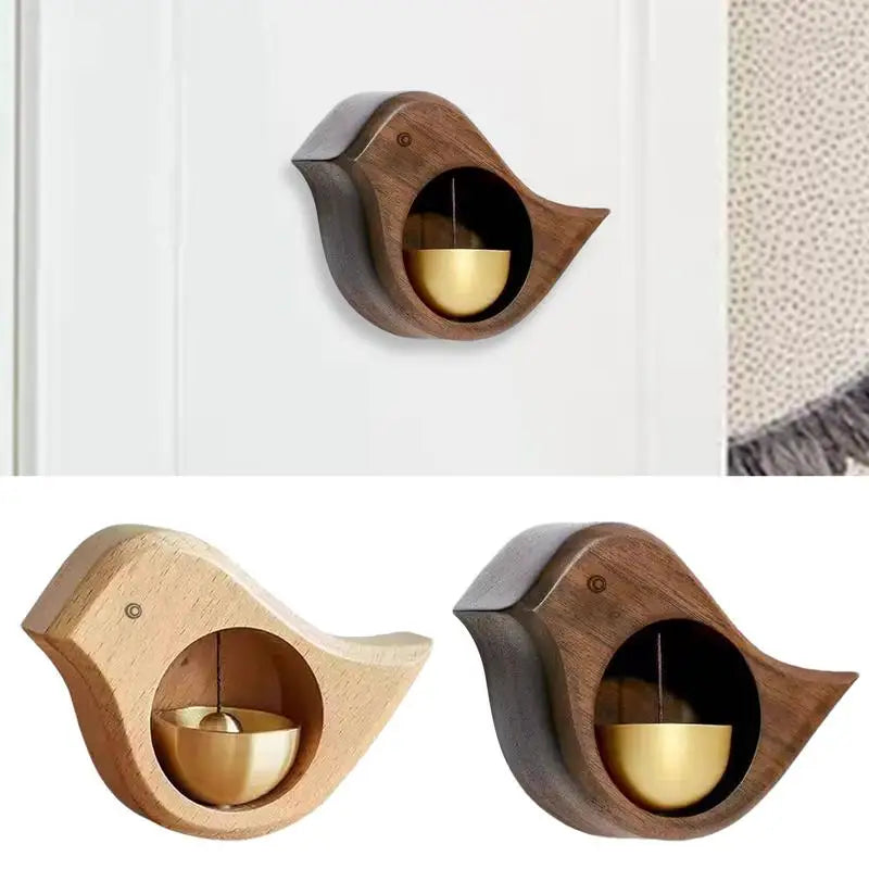 Magnetic Wood Doorbell Chimes Bird-shaped Magnetic Home Garden Welcome Wind Chime Suction Store Entrance Alert Refrigerator Oasis Select