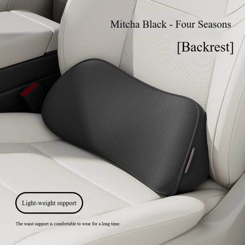 Lumbar Support Car Seat Pillow Memory Foam Breathable Back Protector for Office Chairs and Car Interior Accessories Oasis Select black Four seasons