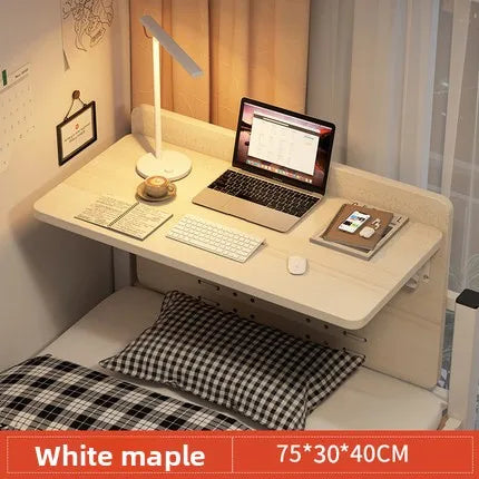 Multi-functional Household GoodsComputer Desk Simple Table Dormitory Suspended Foldable Desk Bunk Artifact Oasis Select Wood grain 75 30cm