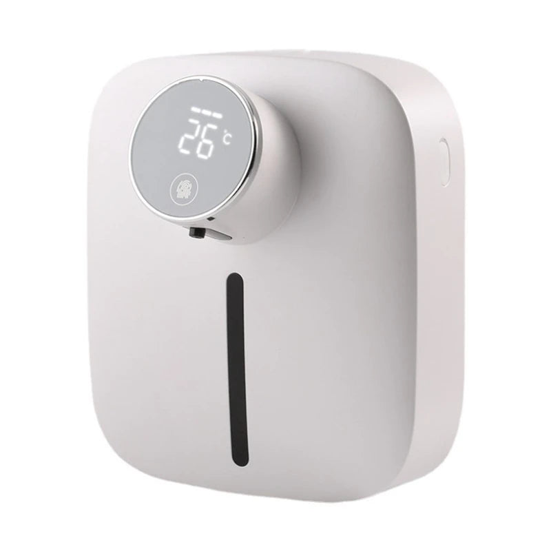 Hot Soap Dispenser Automatic Wall-mounted Rechargeable Temperature Display Liquid Foam Soap Dispensers Hand Sanitizer Machine Oasis Select White