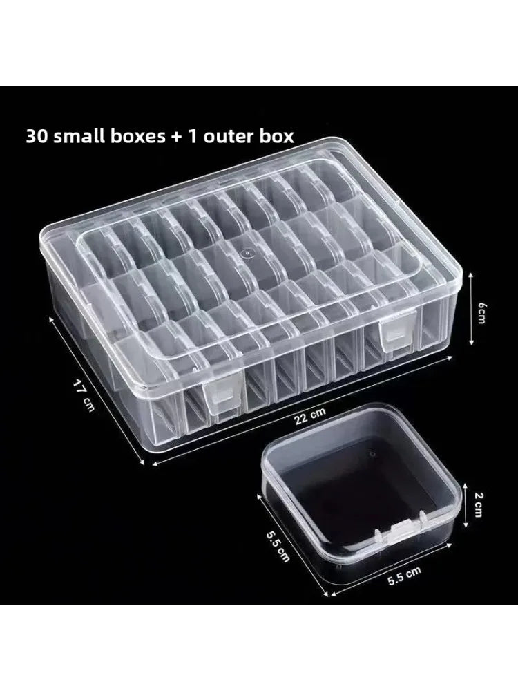 Transparent Plastic Bead Accessories Storage Box Nail Art Jewelry Box Diamond String Beads Organizer Modern Minimalist Style Oasis Select 30 small box