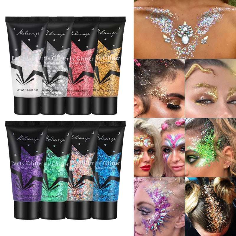 Multicolor Body Glitter – Waterproof & Sweat-Resistant Makeup Body & Face Glitter Oasis Select
