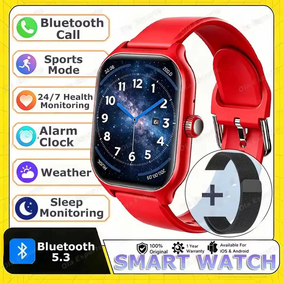 Ola Esporte 2.01" Smart Watch – Bluetooth Calls & Fitness Tracker Smart Watch Oasis Select Red20BkMilan