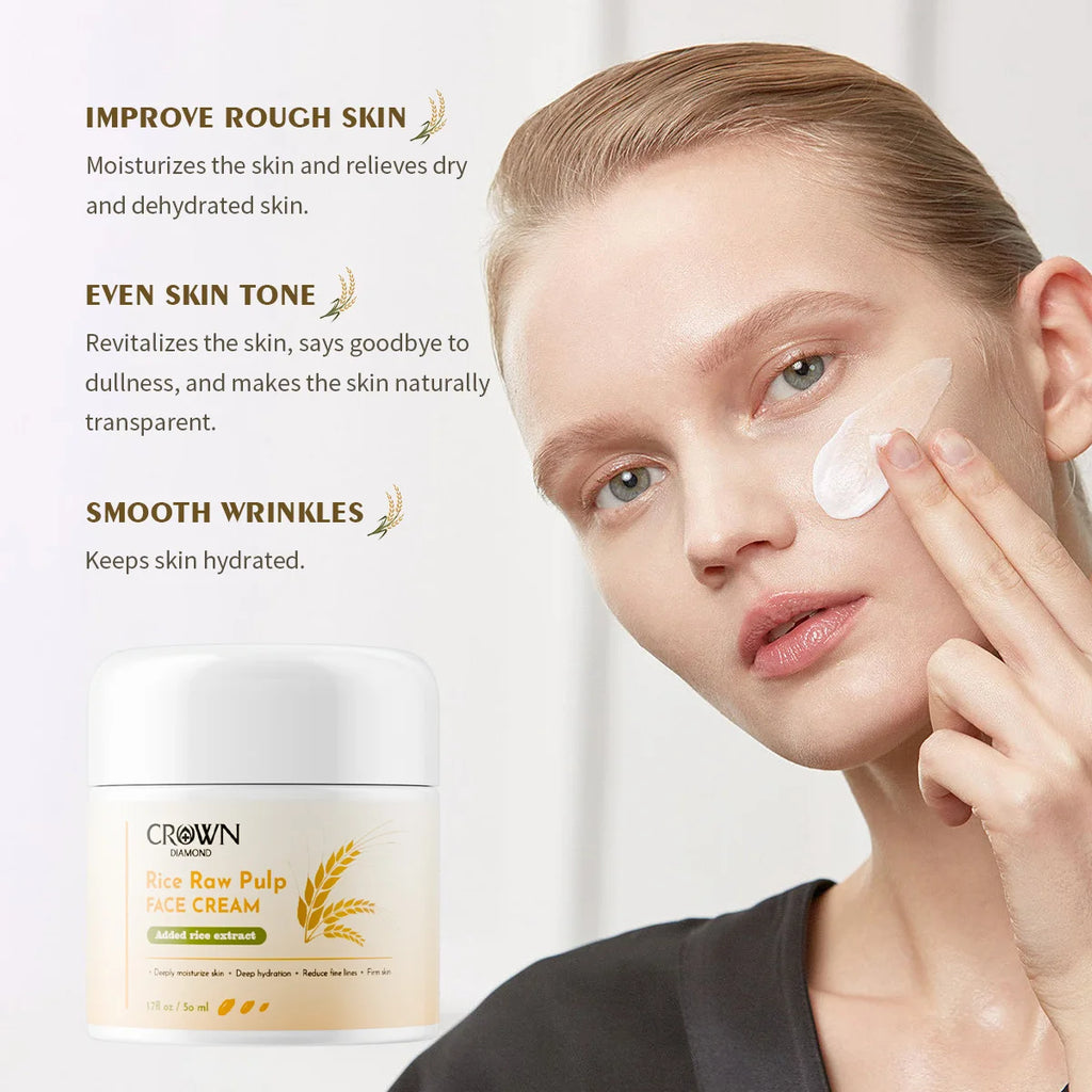 Rice Pulp Face Cream Soothing Brightening Hydrating Fast-absorbing Oasis Select