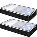 Under bed Storage Bag For Portable Foldable Quilt Bags Wardrobe Clothes Organizer Storage Box Dustproof Organizer Large Capacity Oasis Select 2pcs large black
