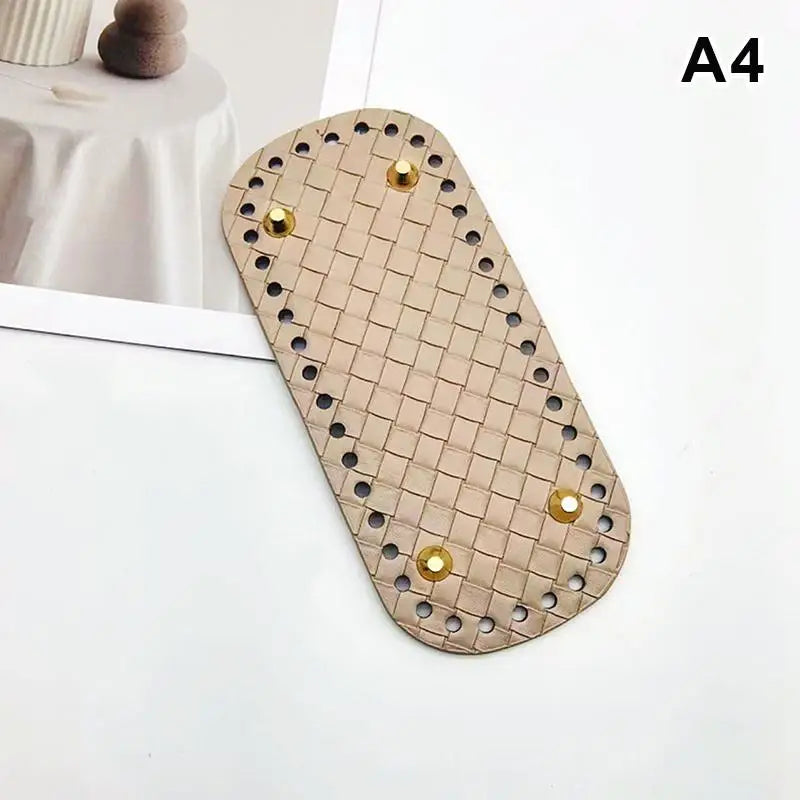Woven Leather Bag Base 18x8cm | DIY Crochet Purse Bottom Leather Bag Base Oasis Select A4