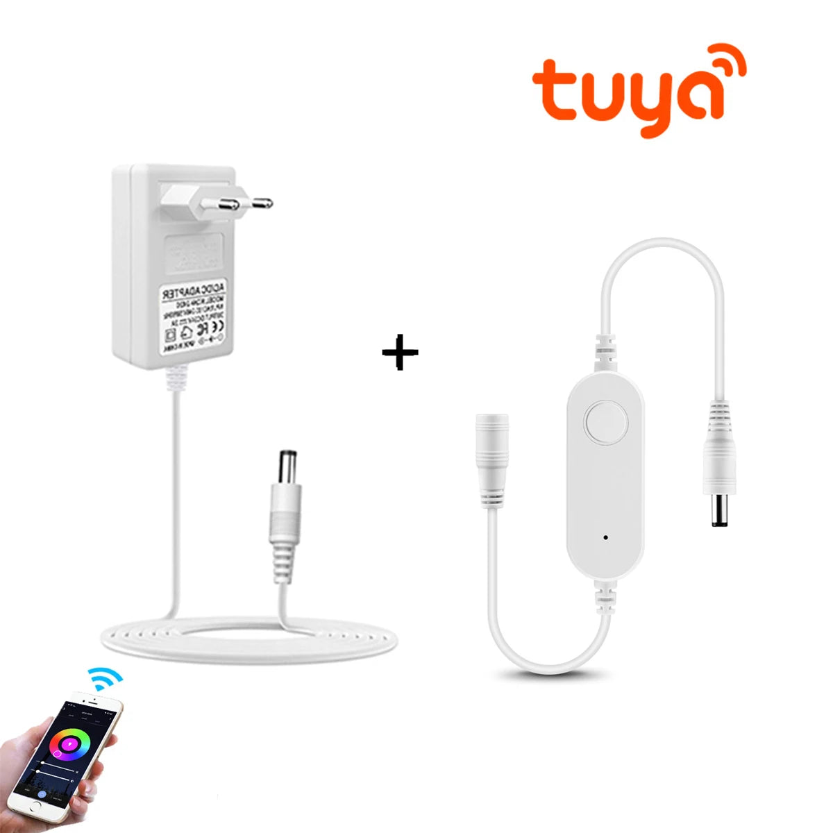 LED Lighting Transformer DC 12V/24V 2A 3A Supply Power Adapter with Tuya WIFI Monochrome Controller for LED Strip 5050 2835 COB Oasis Select