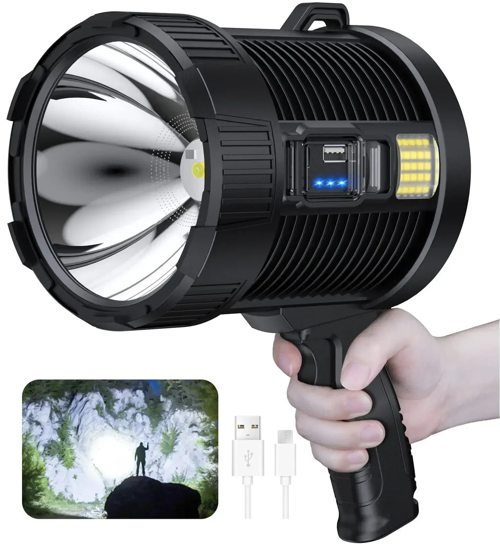 ESMARTER 30W Rechargeable LED Spotlight – Solar & USB, IPX5