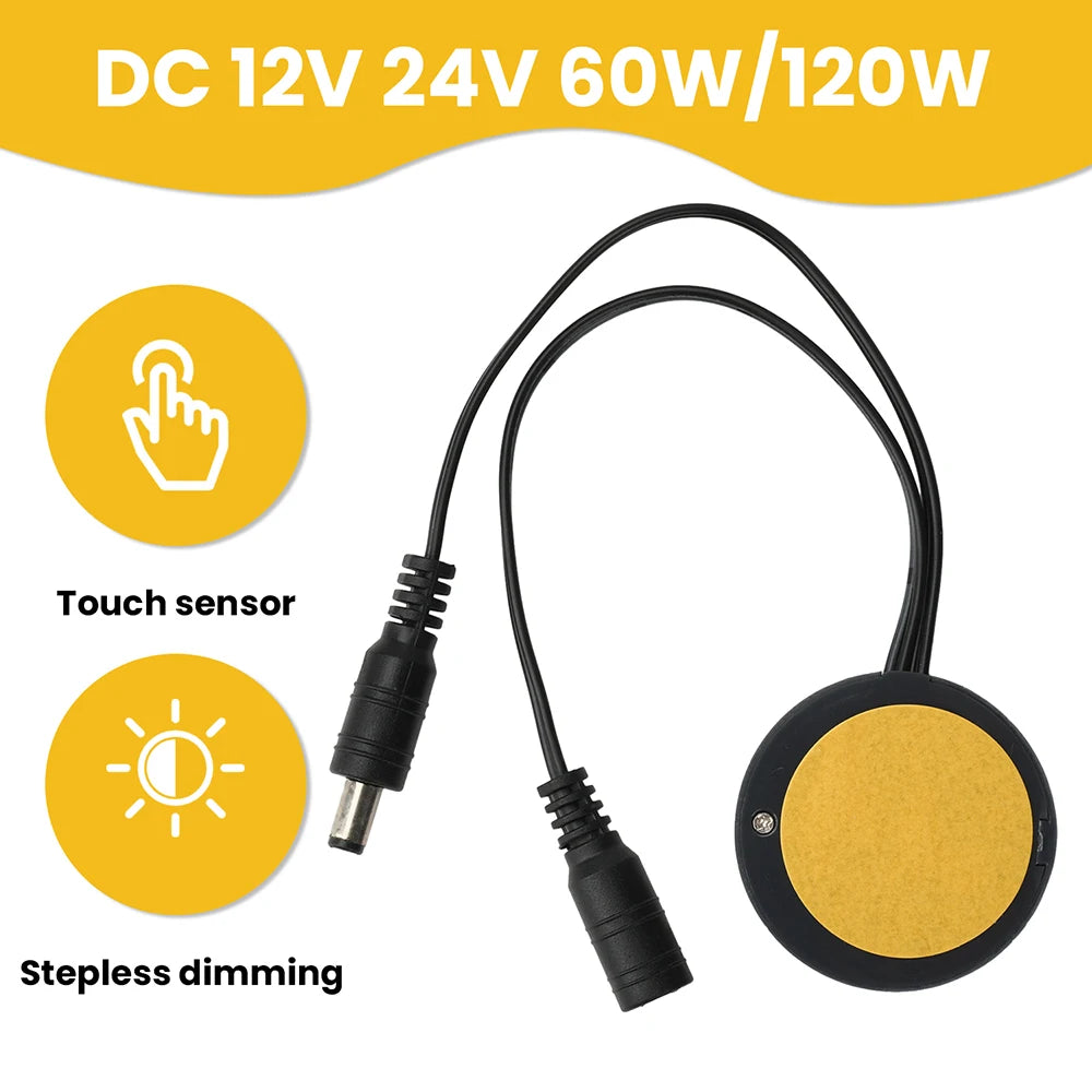 DC 12V/24V Touch Dimming Switch 5A 60W/120W LED Touch Sensor Switch For LED Light Strip Touch Switch Oasis Select