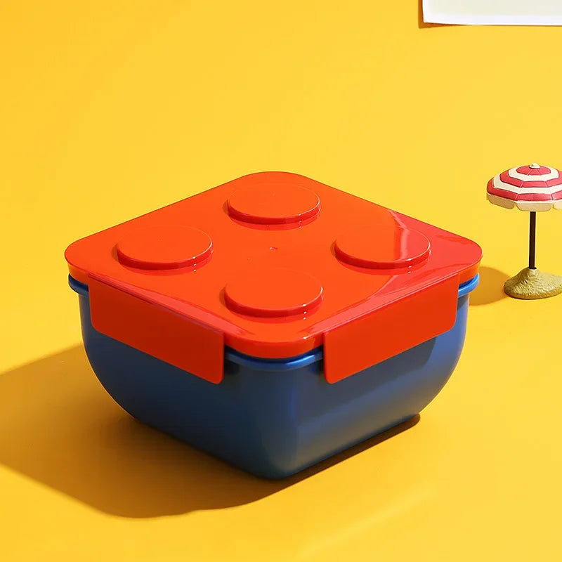 Lunch Box DIY Building Block Portable Modular for Children Student Outdoor Picnic Bento Food Storage Container Fruit Salad Box Oasis Select Red-1600ML