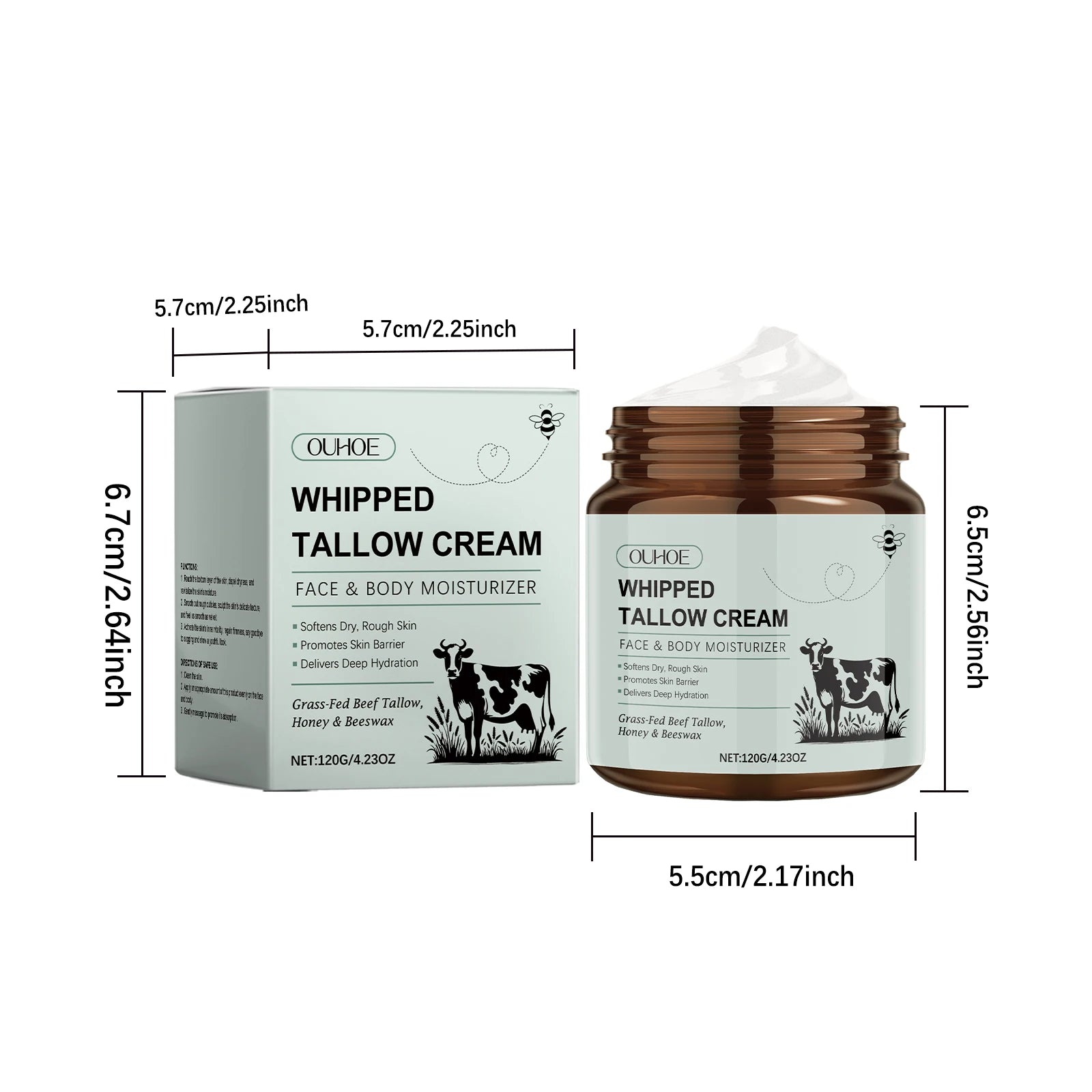 Whipped Tallow Cream Deep Nourish Fade Fine Lines Anti Aging Brighten Improve Dryness Natural Tallow Facial Moisturizing Cream Oasis Select