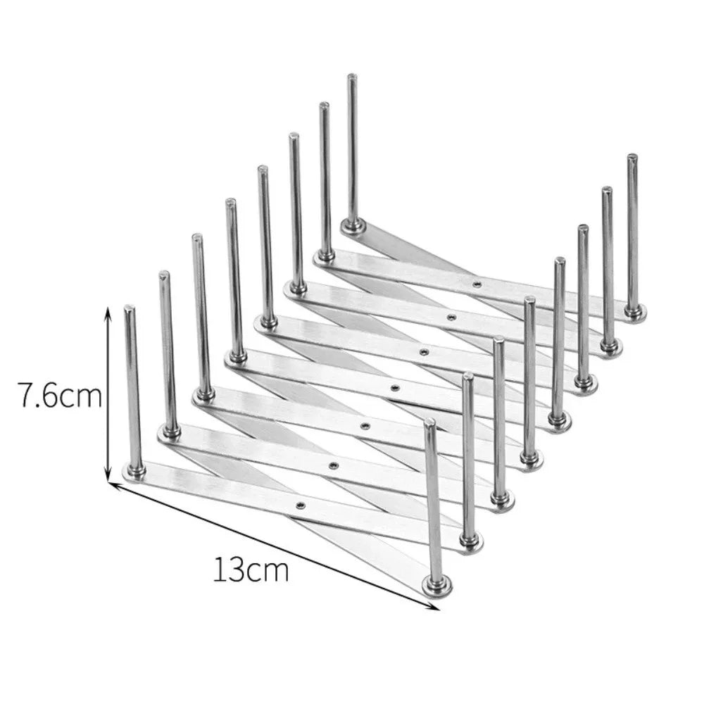 Stainless Steel Foldable Dish Rack with Drainage | Kitchen Organizer