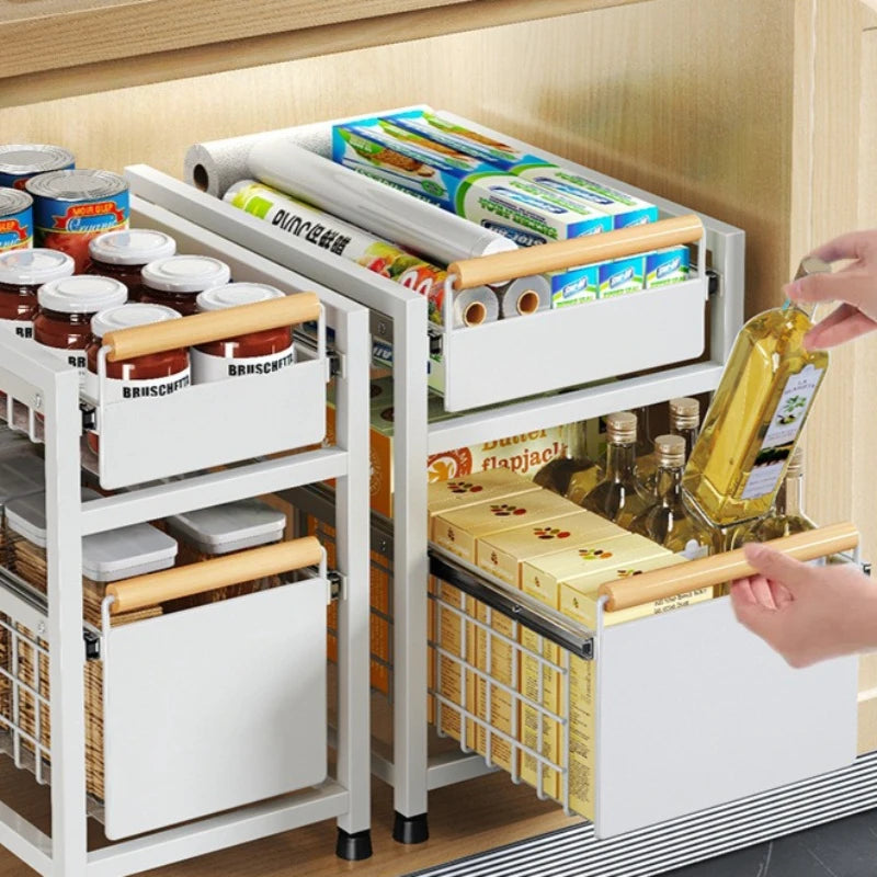 Installation-free kitchen sink rack, countertop cabinet, layered seasoning storage rack, pool under pumping storage rack Oasis Select