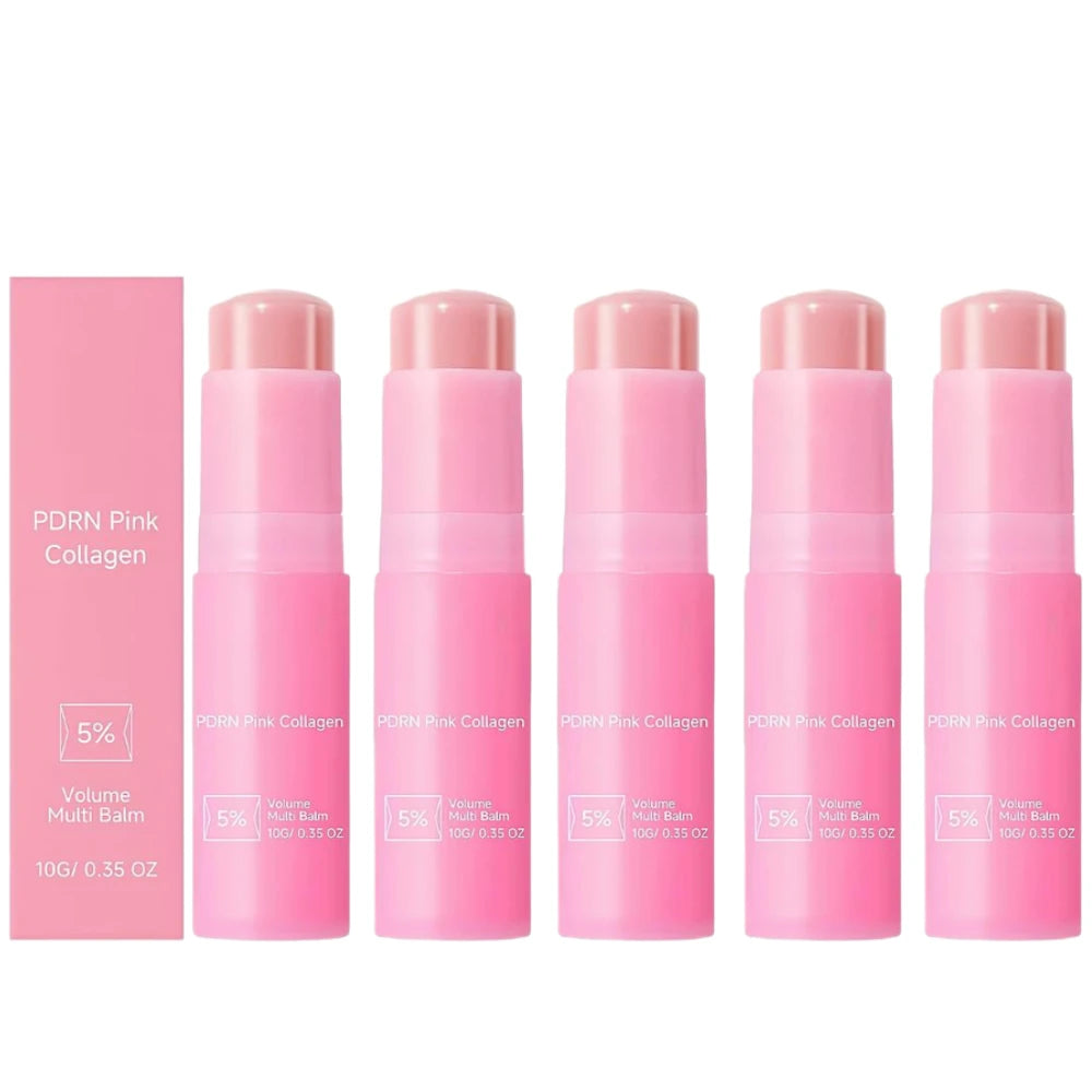 Collagen Pink Multi Balm Stick Deep Hydrating Moisturizing Wrinkle Bounce Lifting Facial Cream Korean Skin Care & Makeup Base Oasis Select