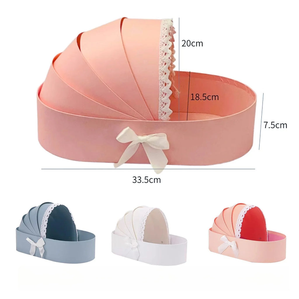 Baby Shower Box Flower Box Wedding Celebration Romantic Contatiner Presents Wrapping Bag Flower Arrangement Cradle Floral Basket Oasis Select