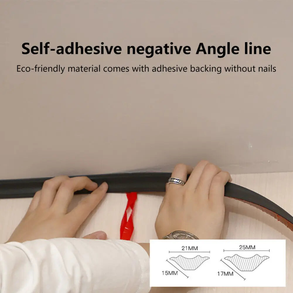 5M Self-Adhesive Wall Inner Corner Trim Corner Molding Line Tape Skirting Line Ceiling Caulk Internal Strip Edge Strip Home Dec Oasis Select