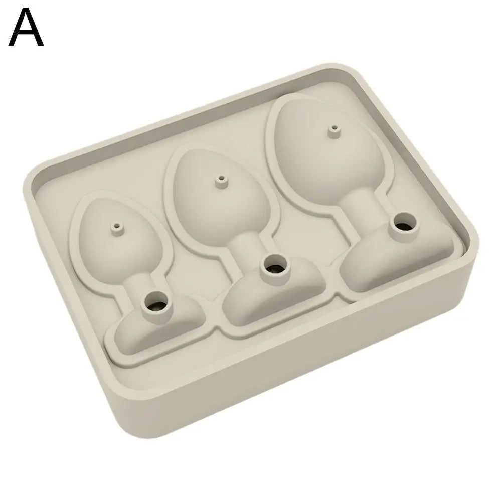 Creative Silicone Ice Cube Mold Prank Anal Plug Shaped Ice Tray Reusable Funny Cocktails Whiskey Beer Drink ice-Cube Maker Oasis Select brown
