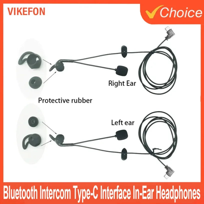 For EJEAS V4 Plus/V6PRO+ Motorcycle Helmet Bluetooth Intercom Type-C Interface In-Ear Headphones Optional left and right ears Oasis Select