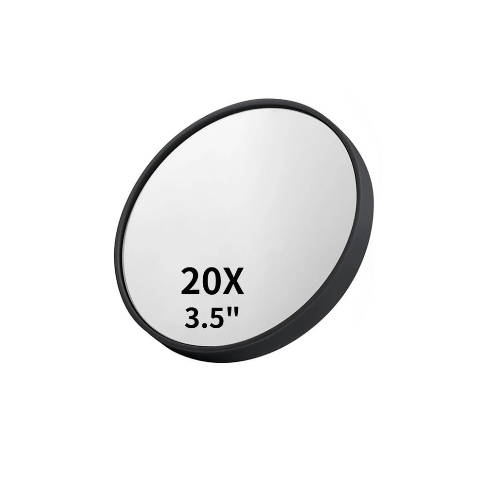 Magnifying Mirror Set (20X, 30X, 40X) 3.5" Compact Travel Mirrors with Tweezers & Suction Cups for Makeup, Brows & Ingrown Hair Oasis Select 20X 1PC