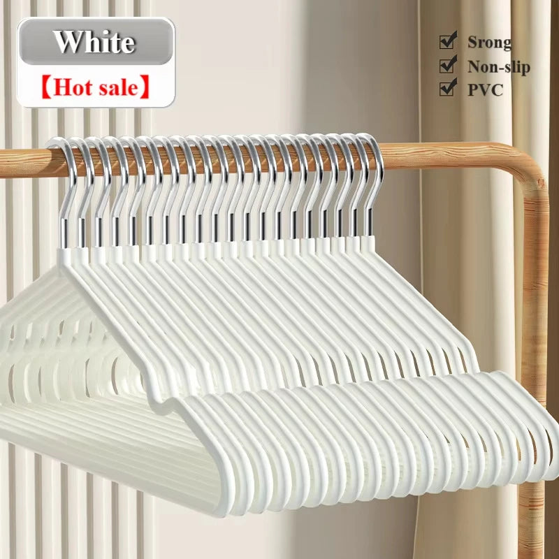 10pcs- Metal Traceless No-slip Clothes Hangers, Durable Strong Clothes Racks, Household Space Saver For Organization Of Bedroom, Oasis Select