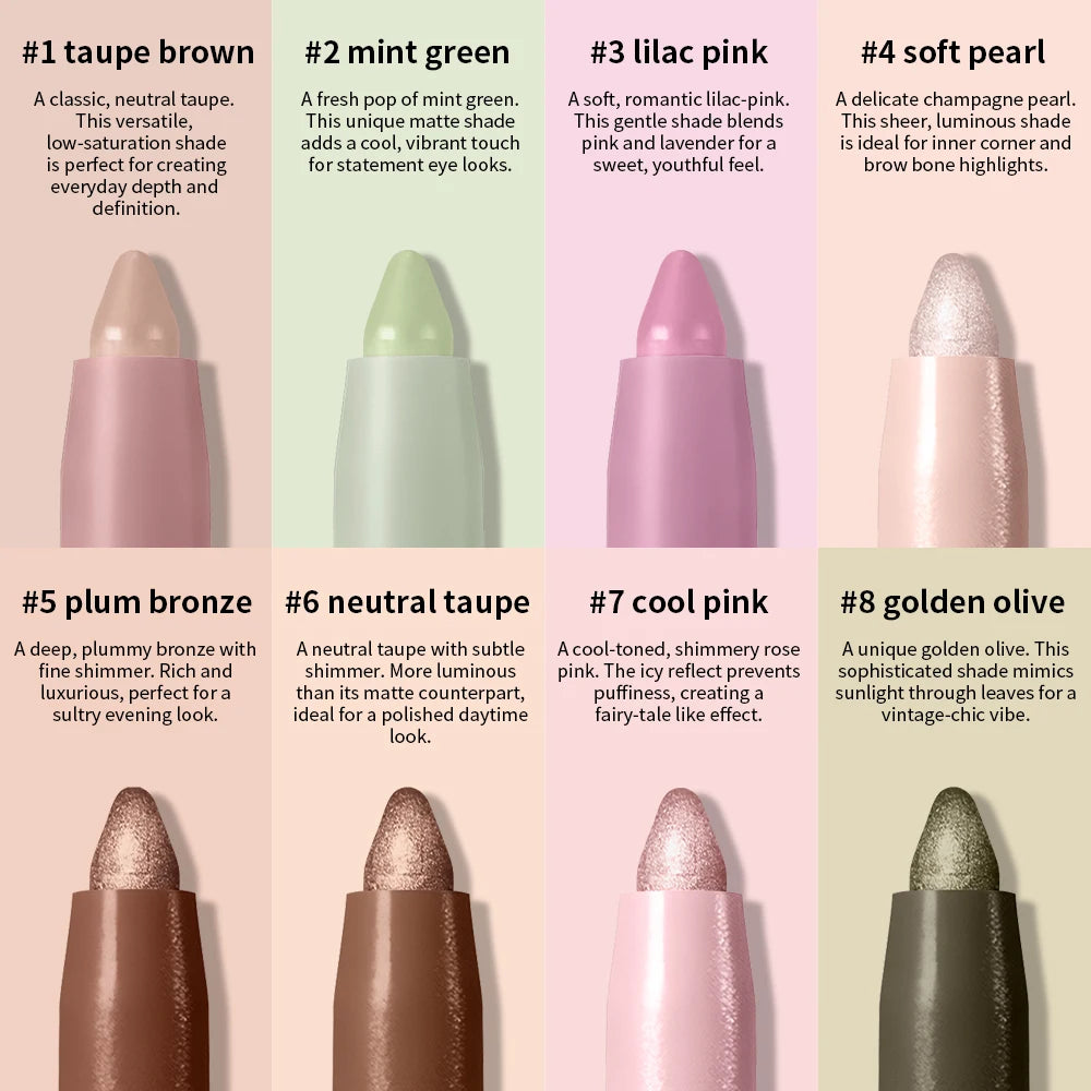 Eyeshadow Stick Colorful Shimmer Glitter Matte High Pigmented Waterproof Cream Eyes Shadow Pencil Long Lasting Makeup Cosmetic Oasis Select