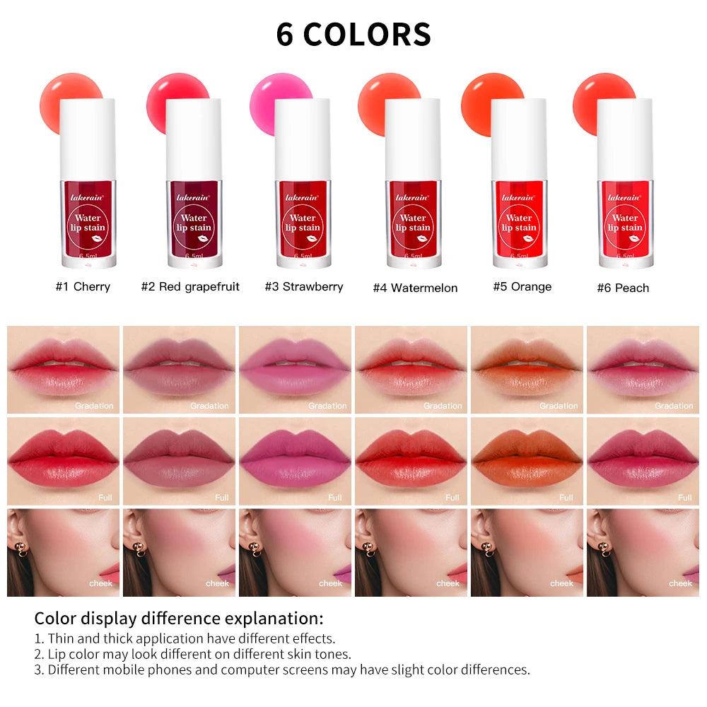 Lip Tint Stain 2 IN 1 Long Lasting Waterproof Lightweight Non-sticky Lipstick Transfer-Proof Matte Finish Liquid Blush Lip Gloss Oasis Select
