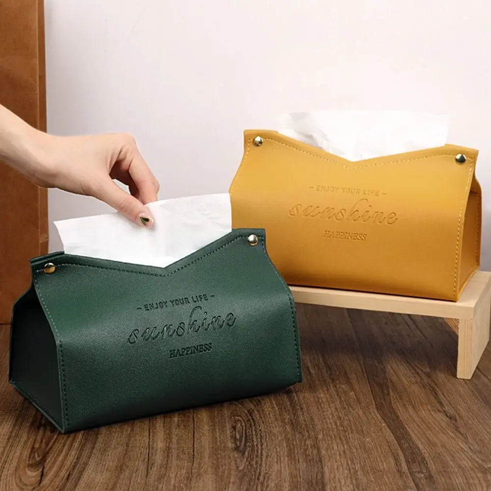 Modern PU Leather Tissue Box Cover | Car & Home Decor
