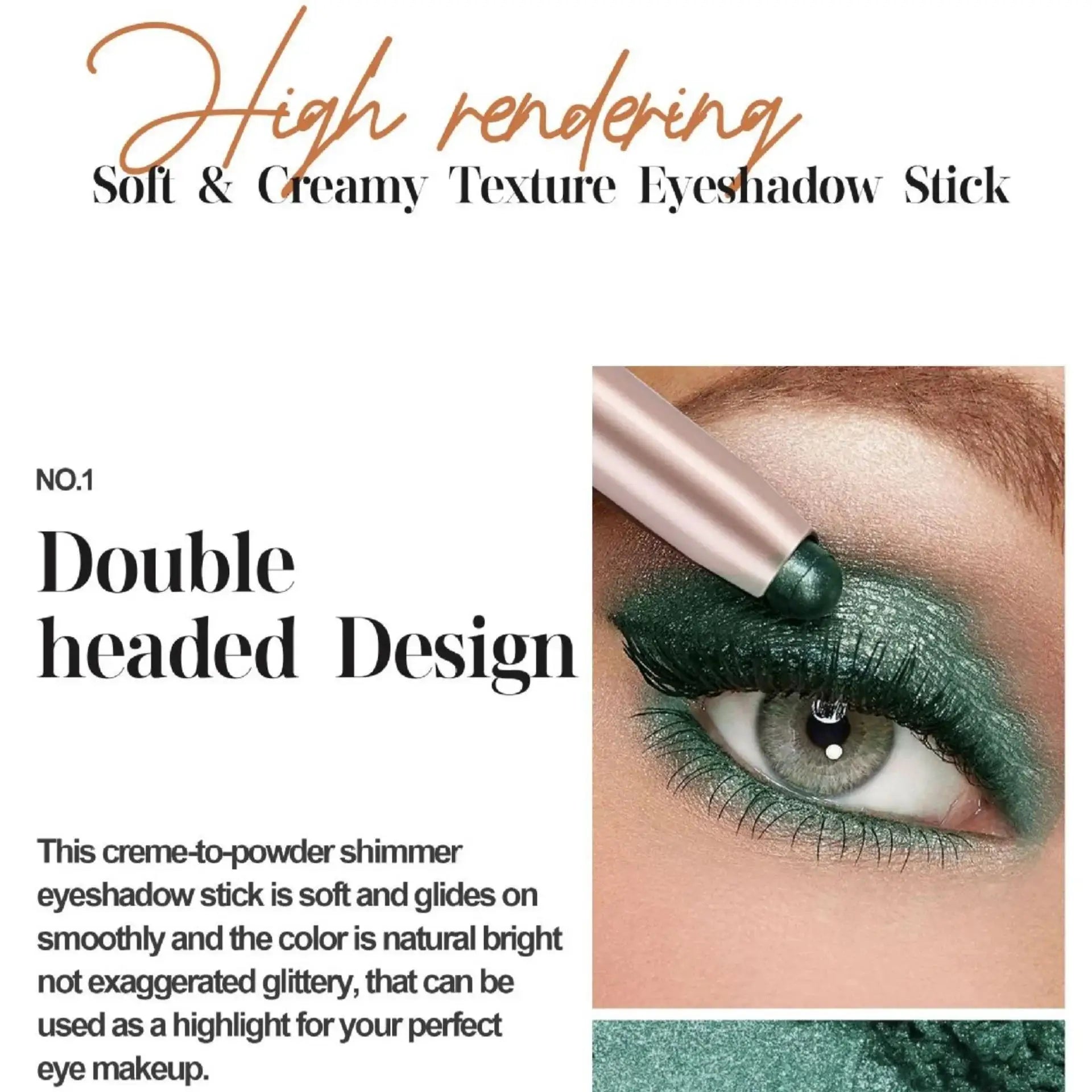 HANDAIYAN 12-Color Waterproof Shimmer Eyeshadow Stick + Brush