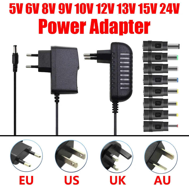 Power Supply 12V 24V AC 220V 110V TO DC 5V 6V 8V 9V 12V 13V 15V 24V Power Supply Adapter Transformer 220V 12V 24V With 8PCS Plug Oasis Select 13V 1A AU Plug|With 8PCS Plug