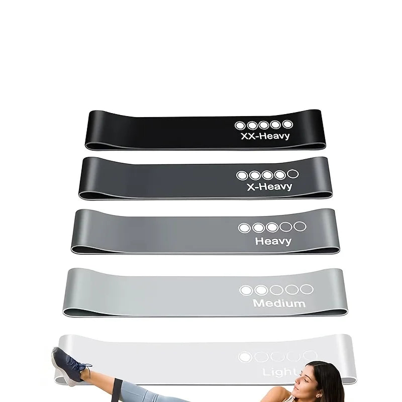 1 Set of 5 Yoga Resistance Bands, Suitable for Strength Training, Body Shaping, and Functional Training Oasis Select DARK GRAY