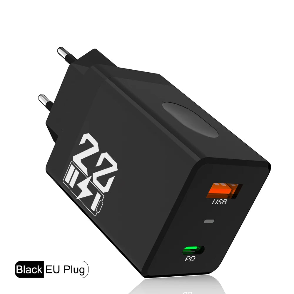 20W USB Charger Fast Charging Mobile Phone Charger Power Adapter For iPhone Samsung Xiaomi Huawei QC 3.0 Wall Quick Charge Plug Oasis Select EU Black