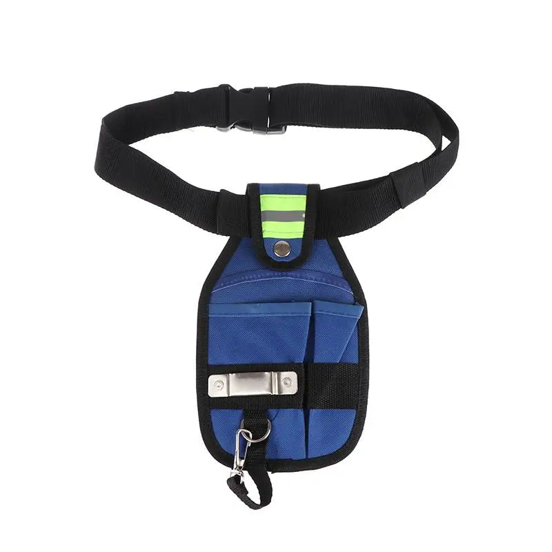 Portable Multifunctional Tool Waist Bag Electrician Pocket Storage Bag Maintenance Tool Bags Screwdriver Kit Holder Pouch Oasis Select Blue With belt