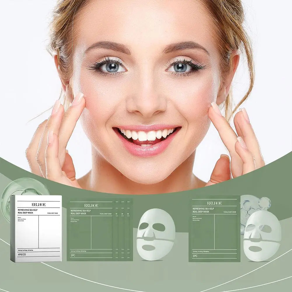 1/4Pcs Deep Collagen Overnight Face Mask Seaweed Collagen Essence Hydrating Overnight Hydrogel Mask Improve Elasticity, Firming Oasis Select