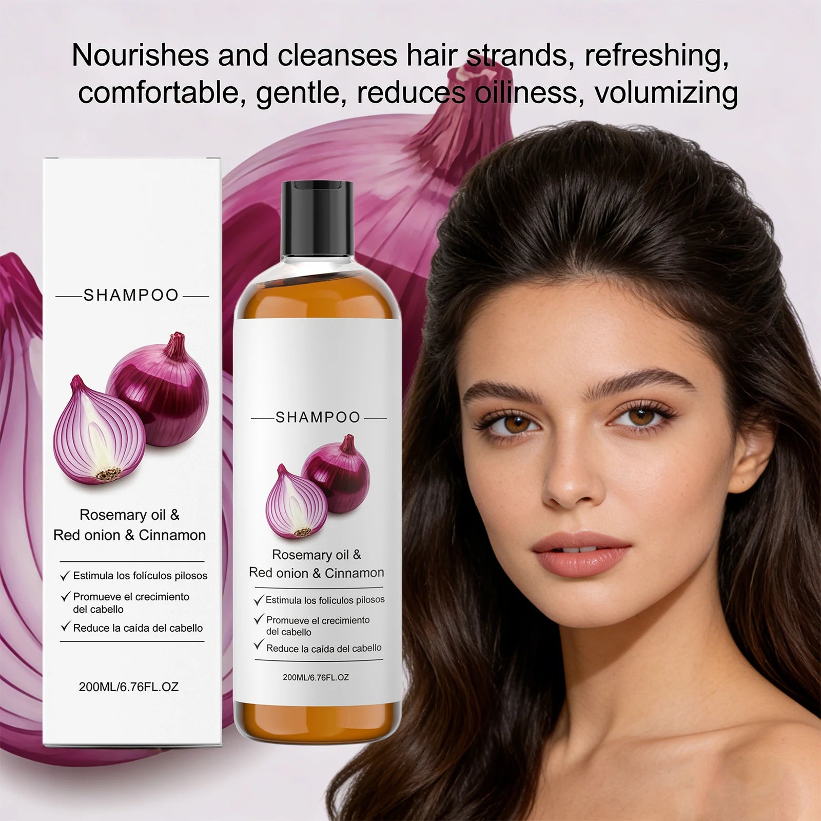 Rosemary & Red Onion Shampoo Oil-Control Volumizing Strengthen Hair Roots Reduce Breakage Nourishing Hair Volumizing Shampoo Oasis Select