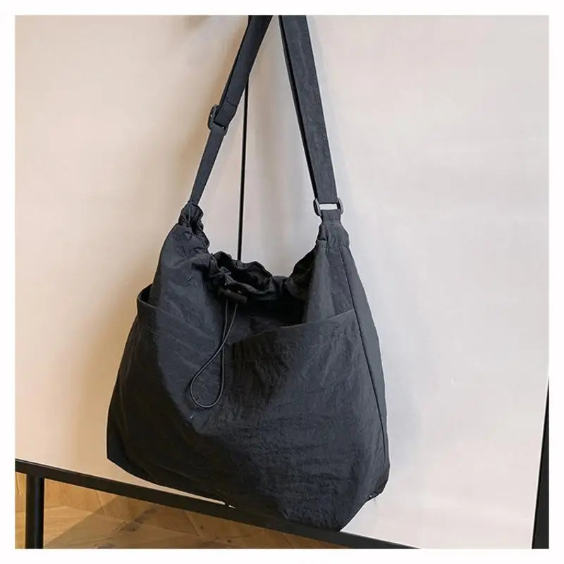1PC Large Capacity Versatile Shoulder Bag For Women's Summer Popular Lightweight Crossbody Bag Minimalist Tote Handbag Oasis Select Black