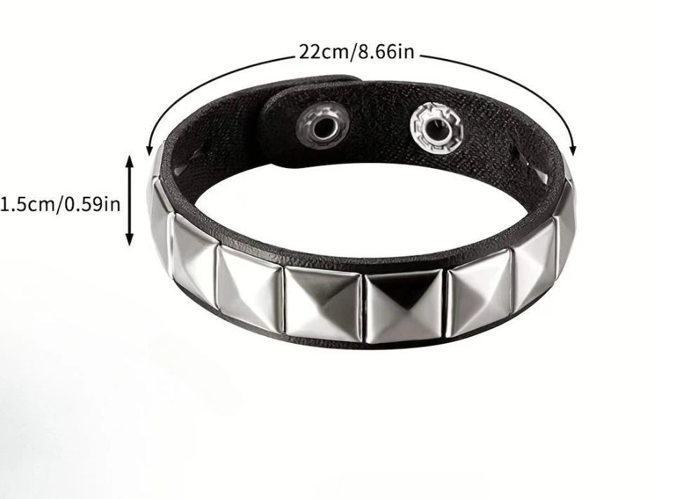 Gothic Nail Bracelet Punk Hip-Hop Rivets Casual Couple Bracelet Party New Year's Christmas Valentine's Day Birthday Gift Oasis Select 1 Row Of Rivets