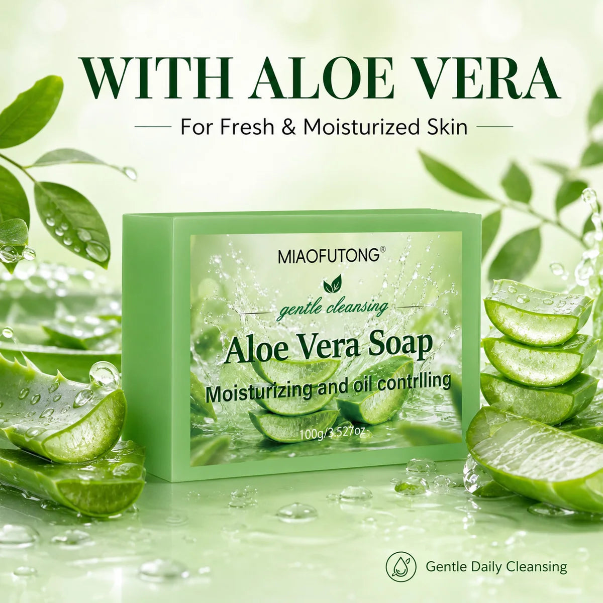 Aloe vera soap, rich in aloe vera and glycerin, gently cleanses, cleanses, and bathes the whole body. It smooths rough skin Oasis Select Default Title