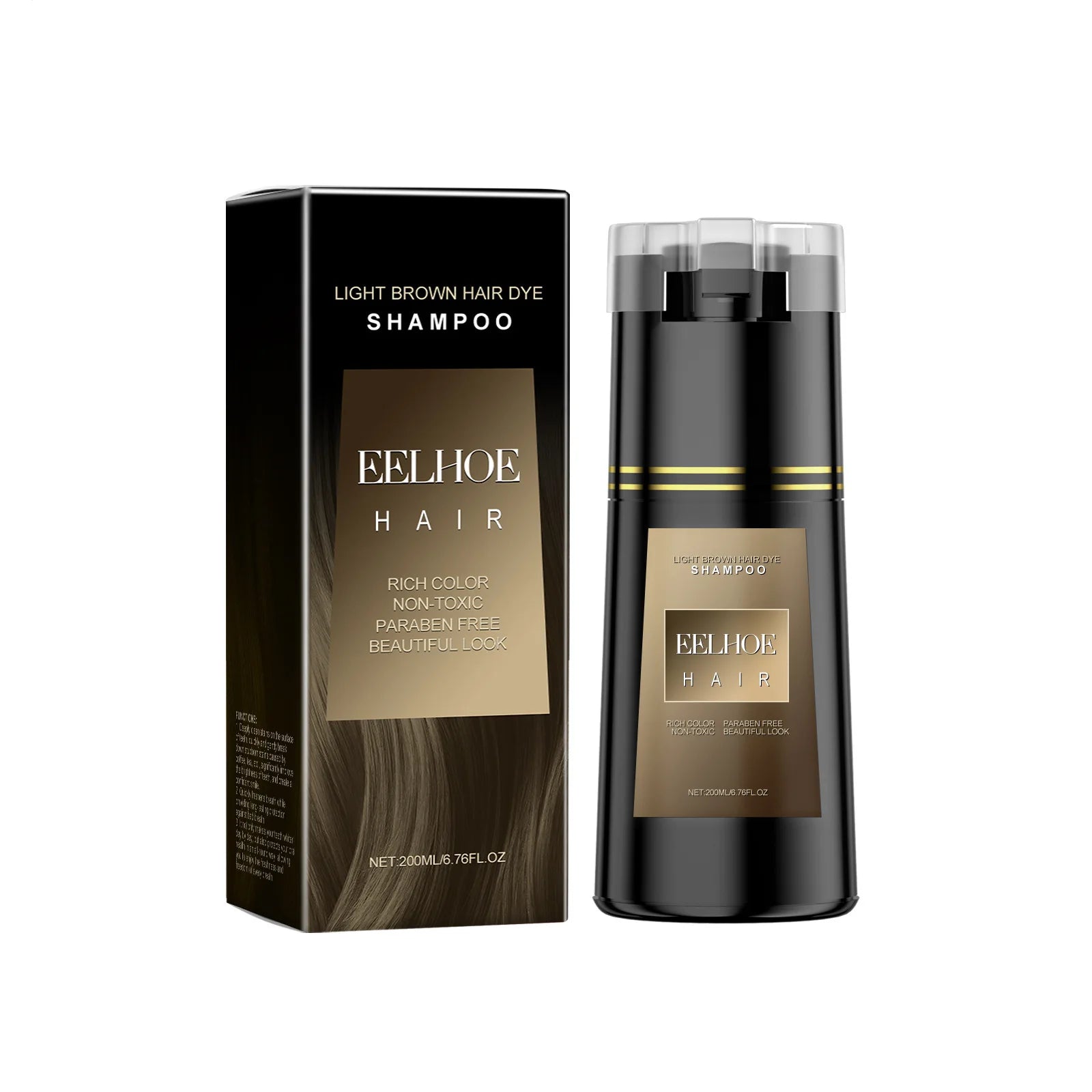EELHOE Ginseng & Black Sesame Hair Darkening Dye Shampoo Hair Dye Shampoo Oasis Select light brown 200ml