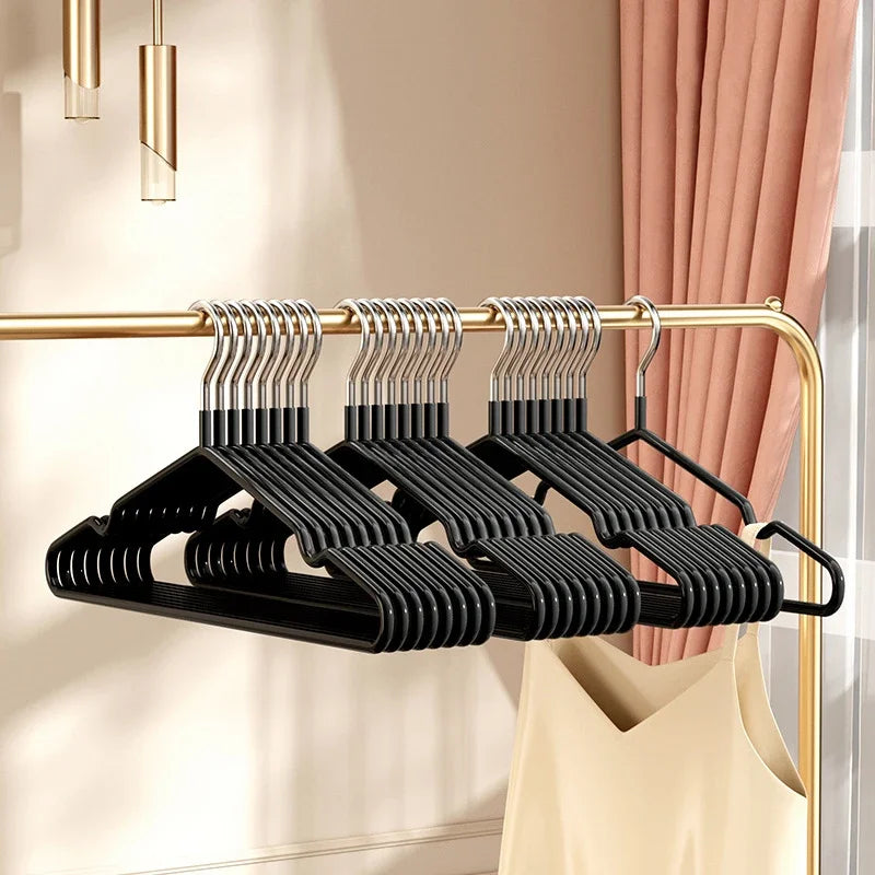 10pcs I KNOW Custom Color Waterproof 10PCS PVC Hanger 40CM Household Non-slip High Quality Metal PVC Colorful Clothes Hanger Oasis Select 10pcs black
