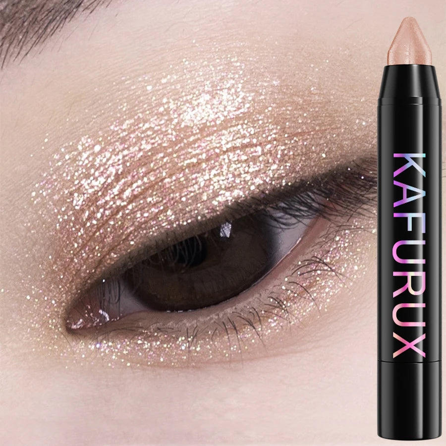 KAFURUX 25-Color Glitter Eyeshadow Pencil – Waterproof & Matte