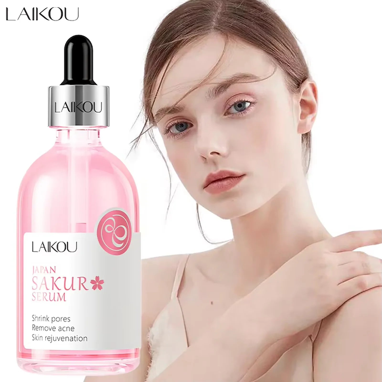 LAIKOU Sakura Rose Face Serum – Brightening & Moisturizing 100ml Face Serum Oasis Select