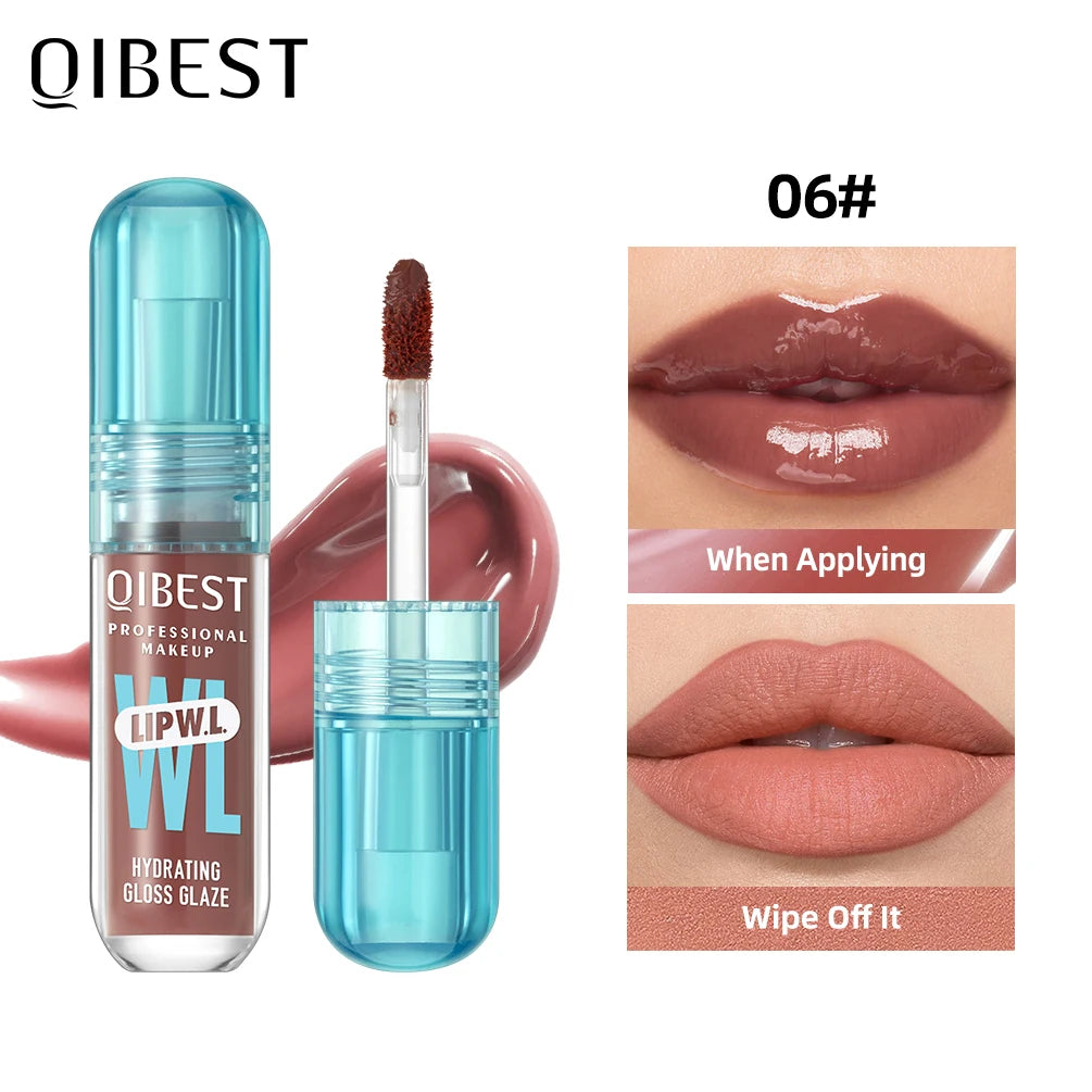 QIBEST Crystal Lip Gloss – Mirror Glaze & Hydrating Lip Tint