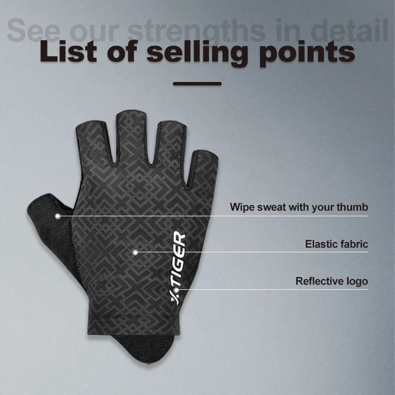 Cycling Anti-slip Anti-sweat Men Women Half Finger Gloves Breathable Anti-shock Sports Gloves Bike Bicycle Glove Run Fitness Spo Oasis Select
