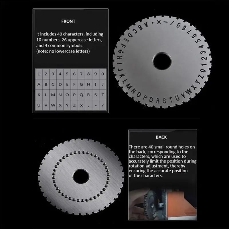 LIKE WISH Manual Marking Steel Stamp Wheel Accessories For Nameplate Metal Label Stamping Printer Machine Oasis Select
