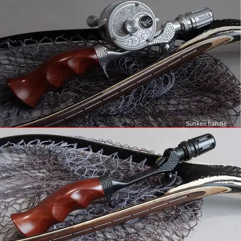 Handmade Solid Wood Lure Rod Sinking Handle Micro Object Tinplate Pure CNC Machined Grip Fishing Rod Custom Handle Oasis Select