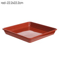 1PC Plastic Heavy Duty Drip Trays Durable Square Plant Saucer Base Flower Pot Indoor Outdoor Garden Supplies Oasis Select red-22.2x22.2cm