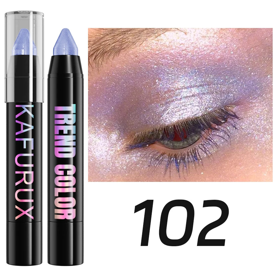 KAFURUX 24-Color Glitter Eyeshadow & Highlighter Pencil Waterproof
