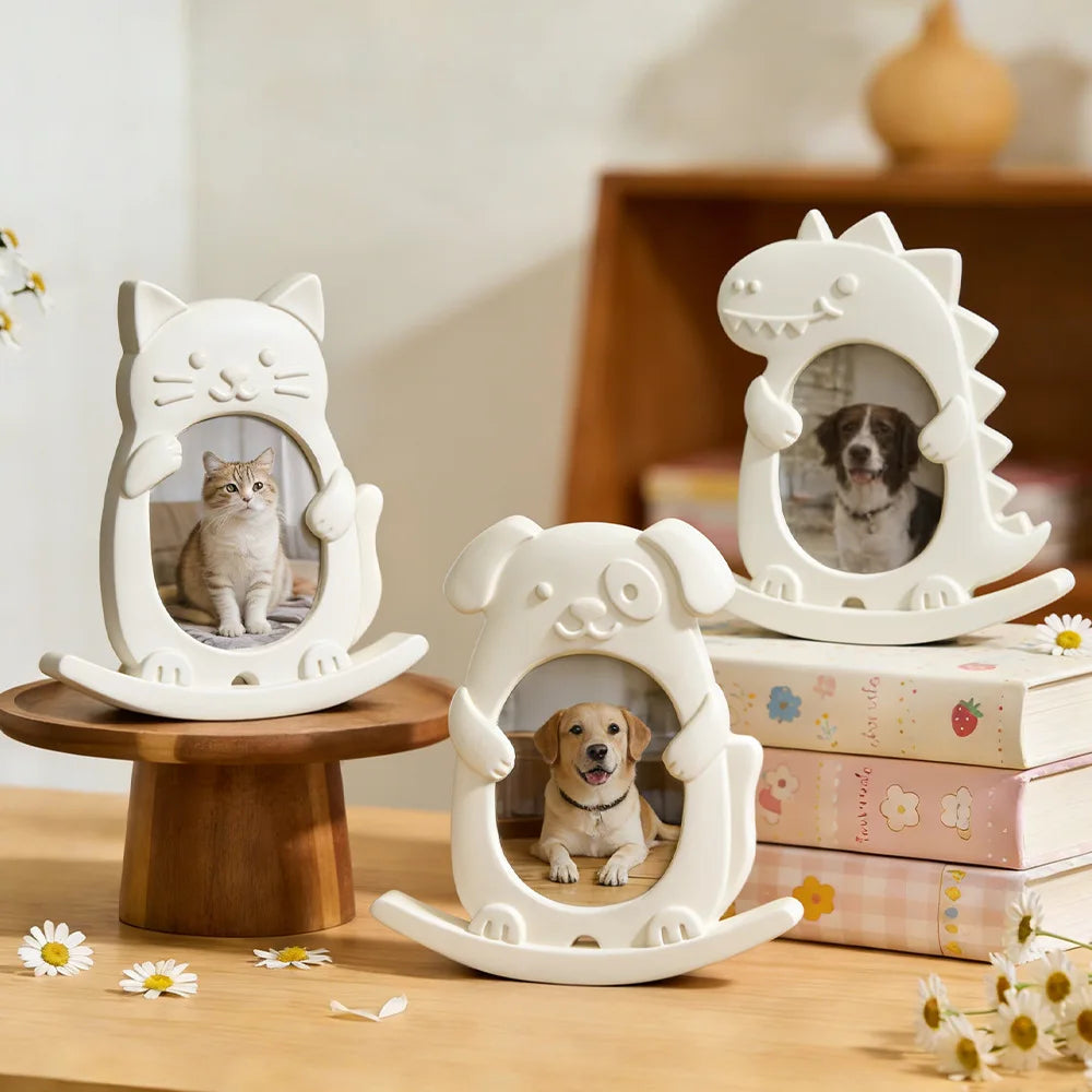 Cartoon Animal Photo Frame Silicone Mold DIY Cat Dog Dinosaur Picture Frame Resin Mould For Home Decoration Desktop Ornament Oasis Select
